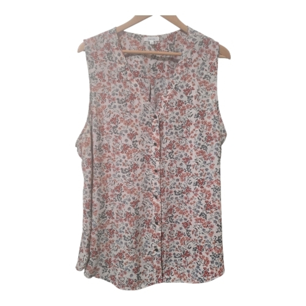 Maurices Madison Floral Cottagecore Sleeveless Button-Up Blouse Size 2XL Garden